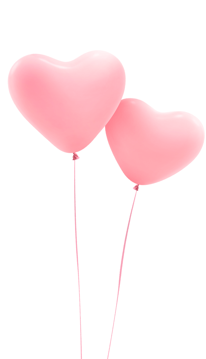 粉色爱心气球