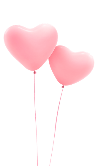 粉色爱心气球