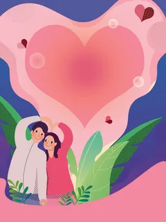 2.14情人节浪漫海报PSD模板