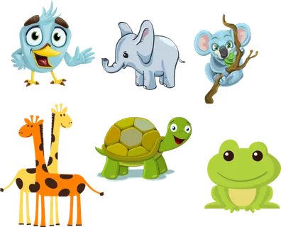 考拉 动物 鸟 大象 乌龟 青蛙 卡通 长颈鹿