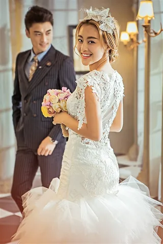 情意绵绵的恋人唯美婚纱高清摄影