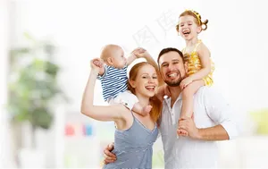 开心幸福的家庭