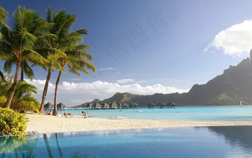 夏季夏天沙滩海滩度假海浪椰树 夏季夏天沙滩海滩度假海浪椰树