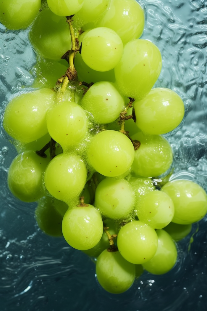 水里的青提水果摄影图