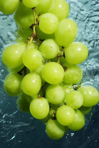 水里的青提水果摄影图