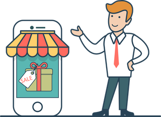 网上购物卡通