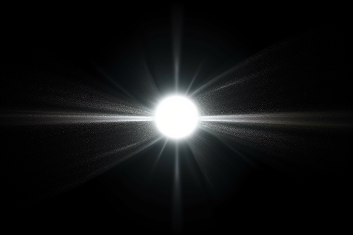 白色发光在黑色背景上爆炸。明亮的星星。透明闪耀的太阳，明亮的闪光背景(4032x2688)