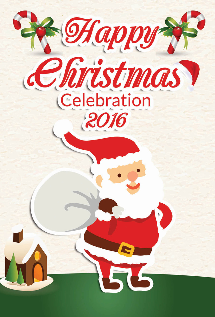 简约大气圣诞节快乐海报