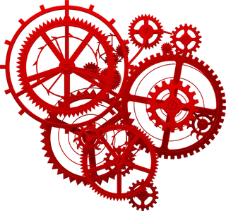 红色齿轮卡通少儿兴趣班素材