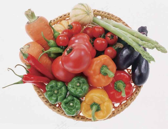 蔬菜蓝中的新鲜蔬菜