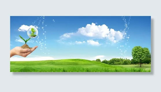 手托树苗绿色草地风景PSD素材 手托树苗绿色草地风景PSD素材