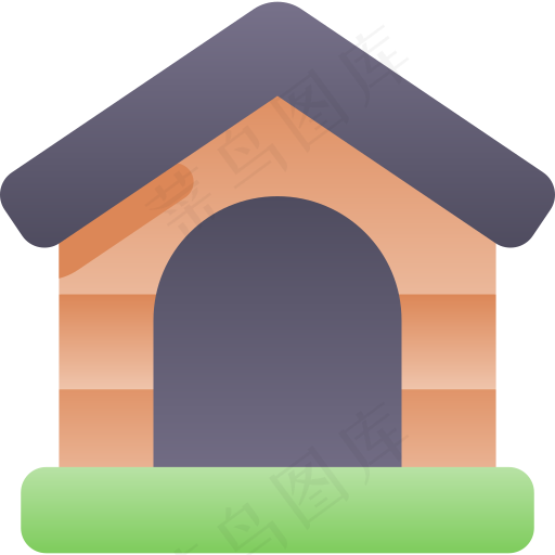 卡通狗屋元素图标免扣
