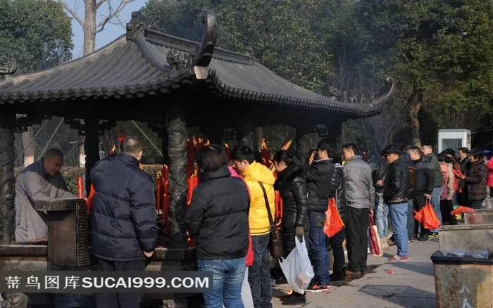 苏州重元寺香客摄影素材
