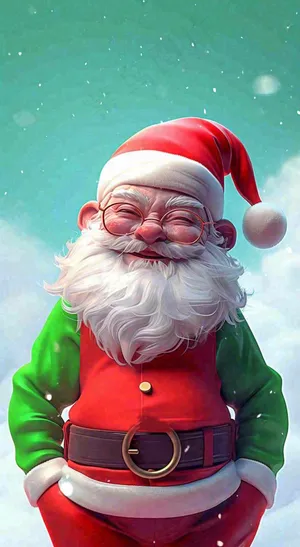 圣诞快乐圣诞老人雪花飘落，圣诞节节日