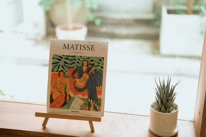 窗台明信片和盆栽图片