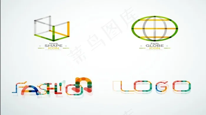生活字母图标ai矢量模版下载