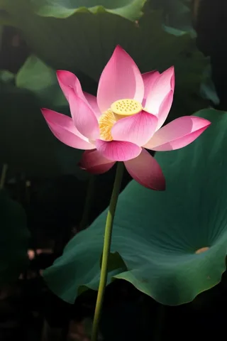 莲花光影暗黑摄影图