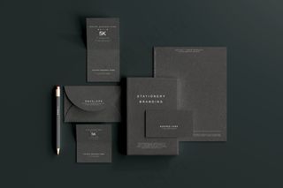 高端暗黑文具类文创VI样机模板