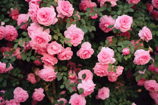 玫瑰花墙粉红色摄影图