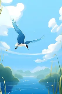 国风意境晚霞山云背景