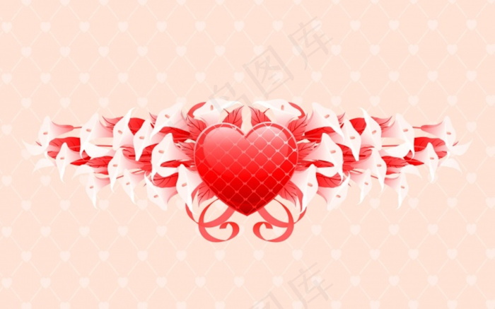 母亲节花朵爱心素材