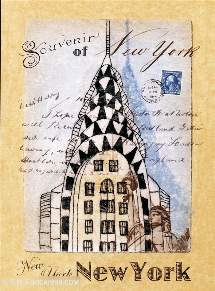 明信片纽约帝国大厦