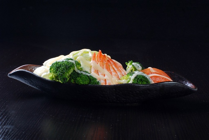 前菜鲜虾蔬菜沙拉美食素材