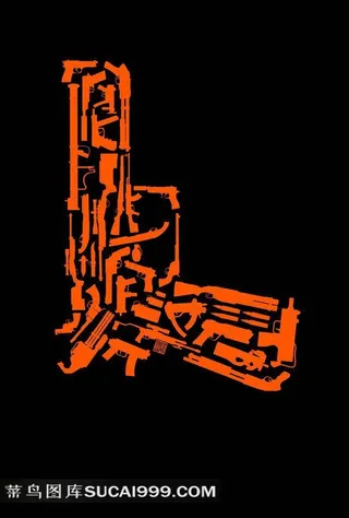 由很多枪组成的枪形电影机械师海报