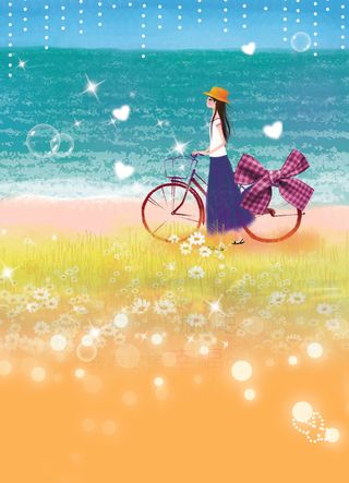 单车少女非主流图片