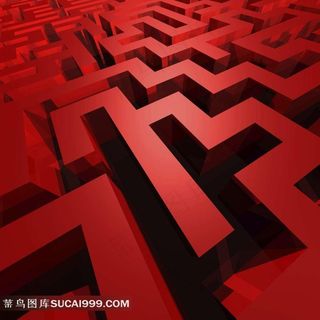 红色迷宫图案
