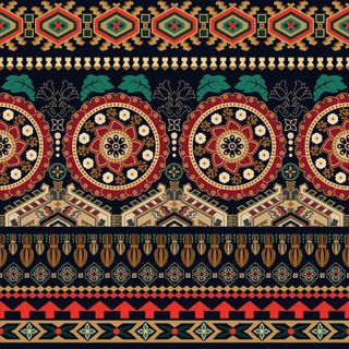 少数民族藏族特色花纹波西米亚风纹理背景图案设计AI矢量图片素材