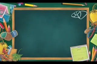 学校黑板文具背景