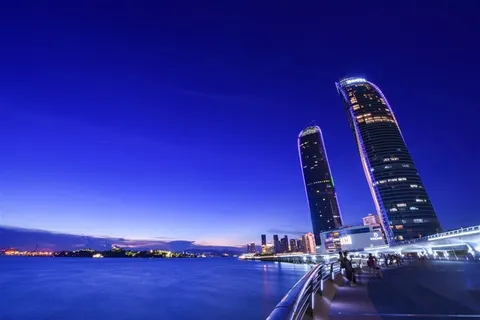 福建厦门双子塔建筑风景图片