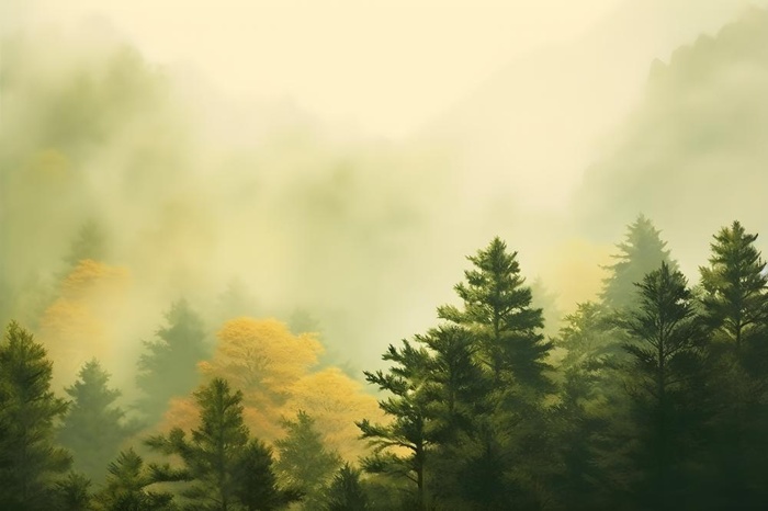 丛林树木黄色意境背景