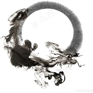 水墨风龙环绕