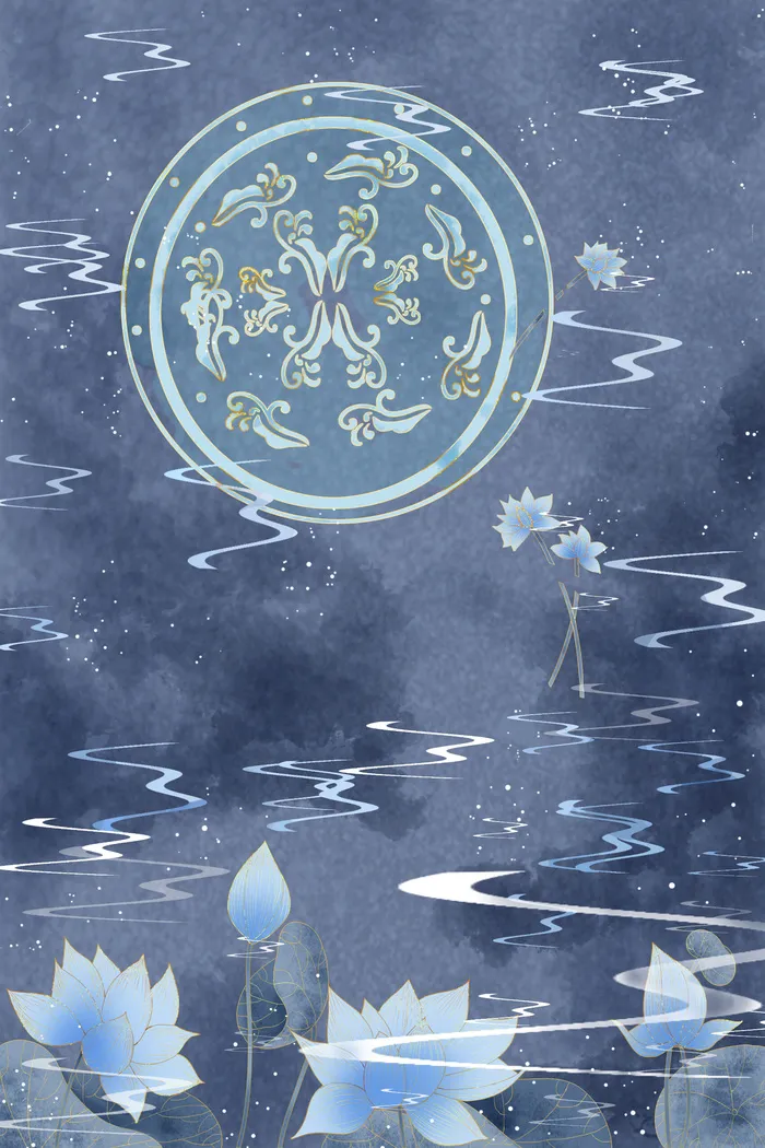 国潮中国风复古敦煌岩彩山水祥云插画烫金肌理背景PSD设计素材psd模版下载