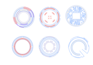 科技kv主视觉光环蓝色简笔光芒圆