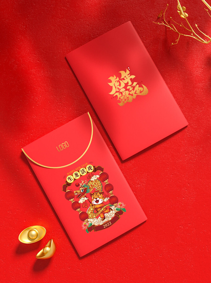 2022年虎年新年春节礼盒场景样机psd模版下载