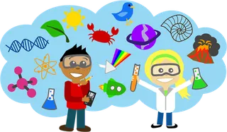 儿童做实验卡通蓝色少儿兴趣班素材|免扣|元素|卡通