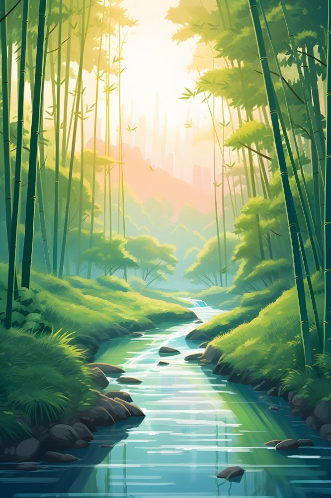 夏日竹子竹林阳光背景