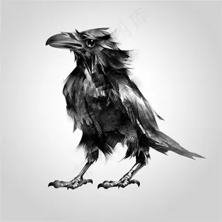 黑色水墨乌鸦高清图片 黑色水墨乌鸦高清图片