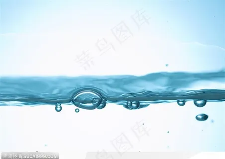 清纯水韵-蓝色水面上的气泡