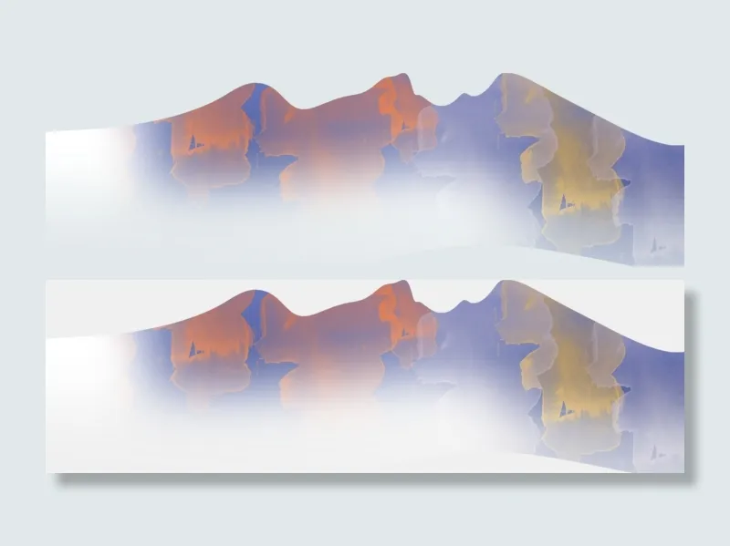 渐变山素材免扣