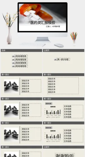 医药药品药物行业PPT模板