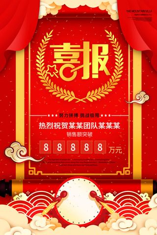 2022企业公司销售业绩年终大捷军令喜报PSD设计素材模板