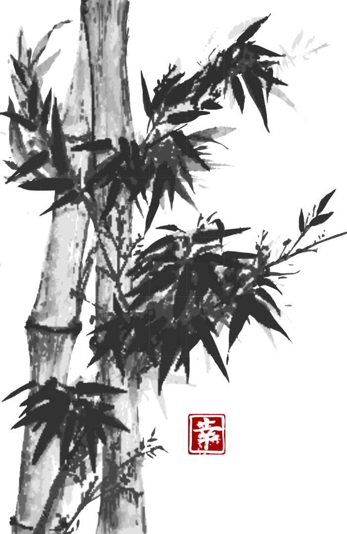 竹子水墨画中国风国画墨水书法竹子画