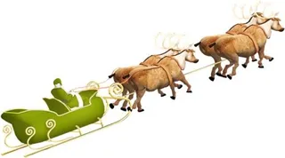 圣诞老人雪橇 PNG免抠