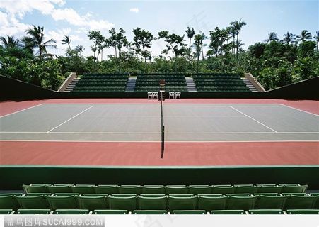 红色网球场