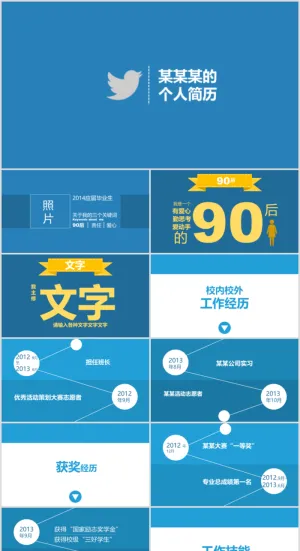 个人竞聘述职介绍简历ppt通用模板预览图
