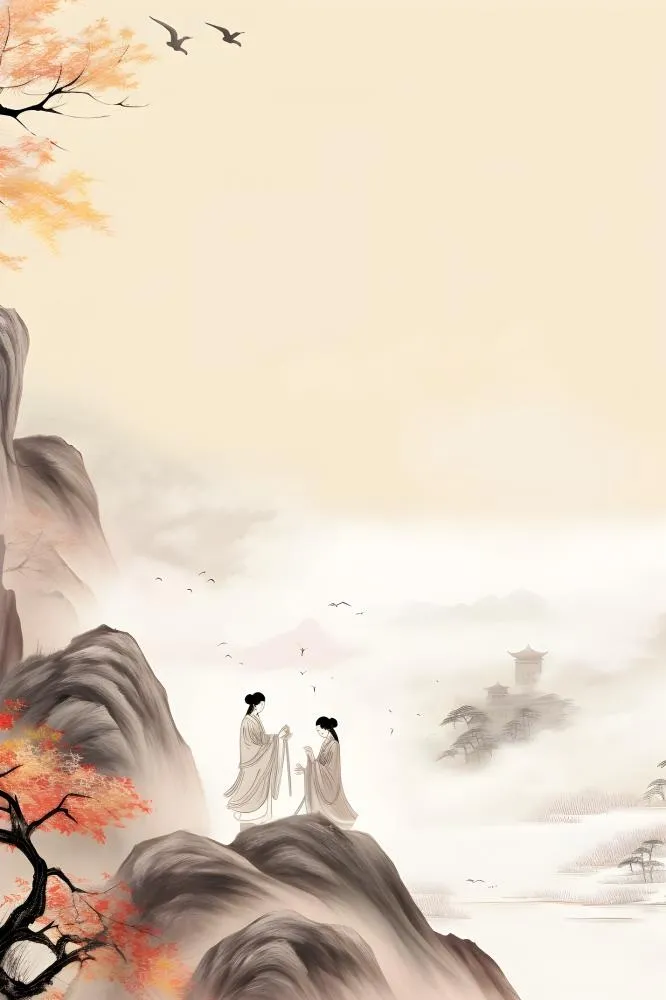 大气山水水墨意境背景(2400x3600)